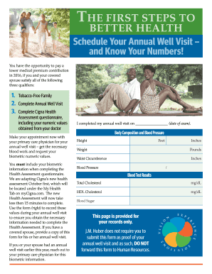 Annual Well Visit Form
