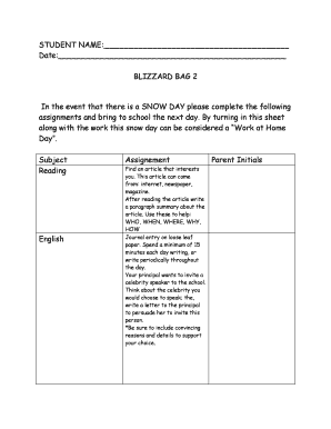 Blizzard Bag 2 Homework Assignment