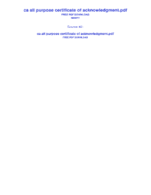 California All-Purpose Certificate of Acknowledgment