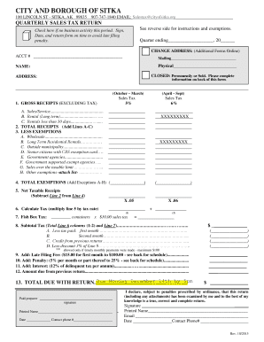 Quarterly Sales Tax Return