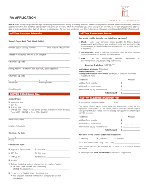 Brown Capital Management IRA Application Form