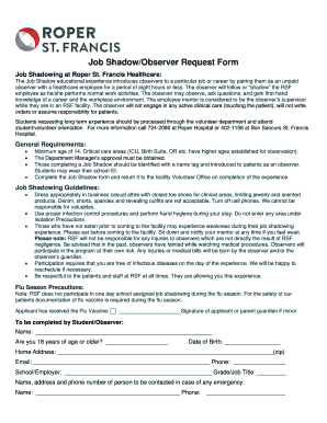 Job Shadow Request Form