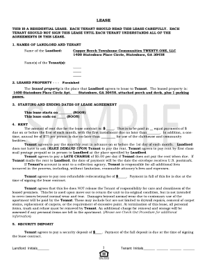 Residential Lease Agreement
