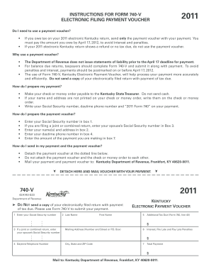 Kentucky Form 740-V 2011