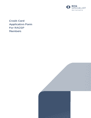 RACGP Member Credit Card Application Form