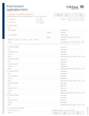 Trust Account Application Form