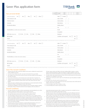 Saver Plus Application Form