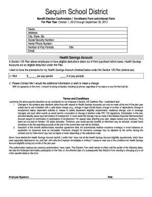 Health Savings Account Enrollment Form