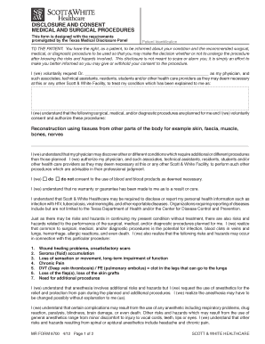 Medical and Surgical Procedures Disclosure and Consent Form