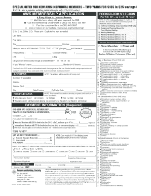 AWS Individual Membership Application Form
