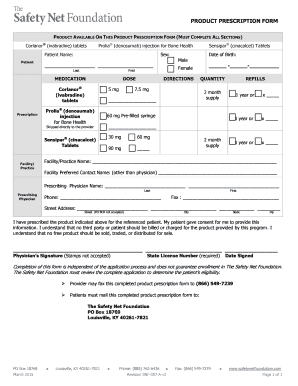 Product Prescription Form