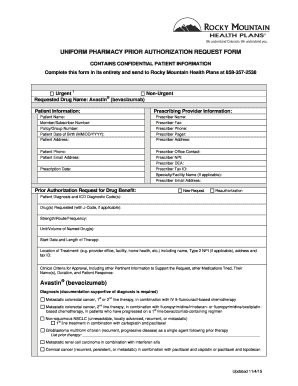 Uniform Pharmacy Prior Authorization Request Form