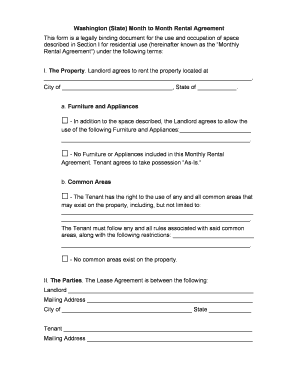 Washington Month to Month Rental Agreement