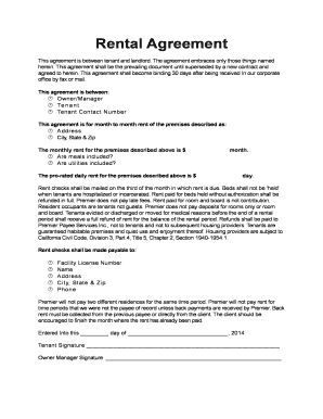 California Month-to-Month Rental Agreement