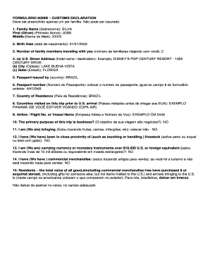 FORMULÁRIO 6059B – DECLARAÇÃO DE ALFÂNDEGA