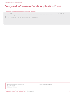 Vanguard Wholesale Funds Application Form