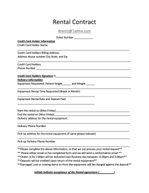 Equipment Rental Agreement