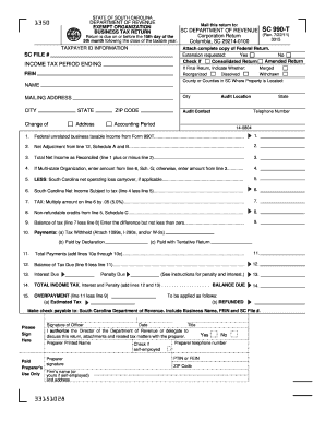 South Carolina Business Tax Return SC 990-T