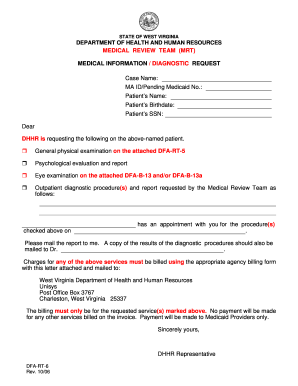 West Virginia Medical Information Diagnostic Request
