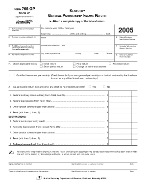 Kentucky General Partnership Income Return
