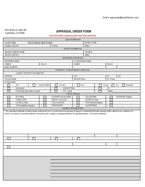 Appraisal Order Form