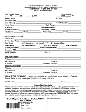 Bradford Regional Medical Center Smart Registration Form
