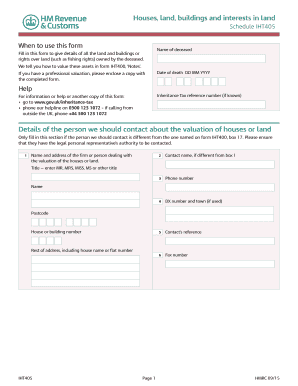 UK Inheritance Tax Form IHT405