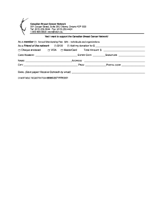 Canadian Breast Cancer Network Donation Form