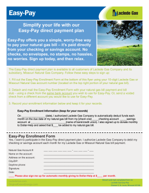 Easy-Pay Direct Payment Plan Enrollment Form