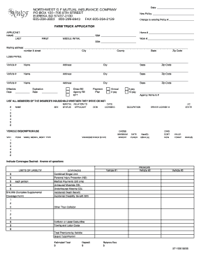 Farm Truck Application Form