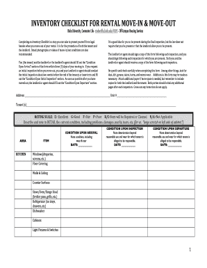 Rental Move-In and Move-Out Inventory Checklist