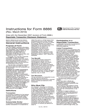 Instructions for Form 8886