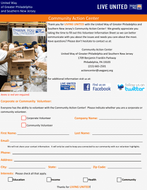 Volunteer Information Sheet