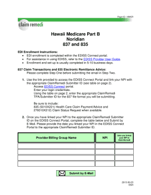 Hawaii Medicare Part B EDI Enrollment Form