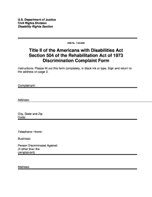 Title II ADA Discrimination Complaint Form