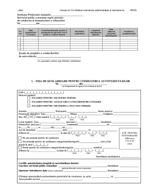 Romanian Driving License Application Form