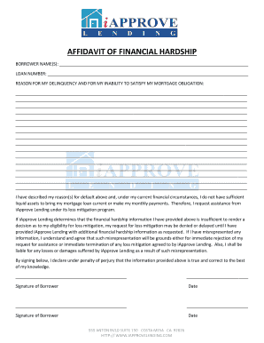 Affidavit of Financial Hardship