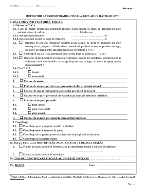 Romanian Tax Registration Form