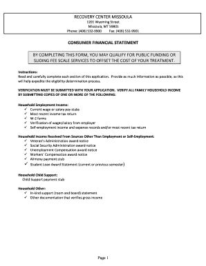 Consumer Financial Statement