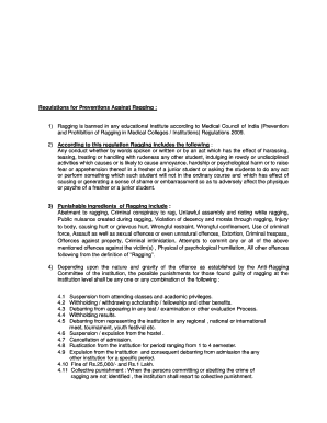 Anti-Ragging Undertaking Form