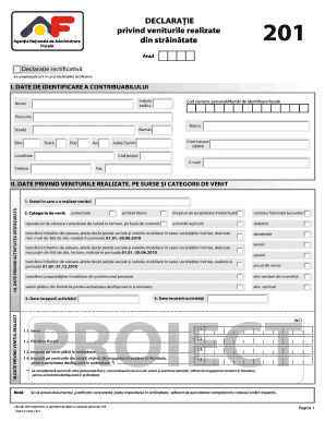 Romania Foreign Income Declaration Form