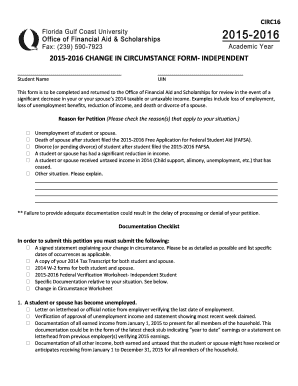 Change in Circumstance Form