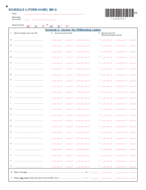 Schedule 2 Form 941ME