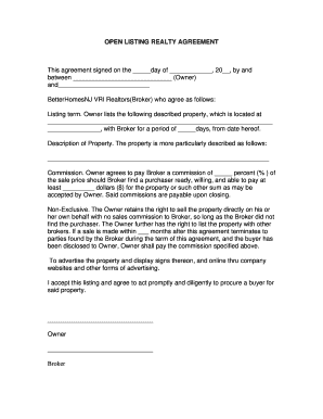 Open Listing Realty Agreement