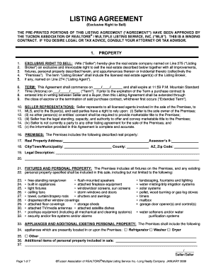 Exclusive Right to Sell Listing Agreement