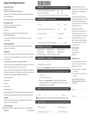 Oregon Voter Registration Card