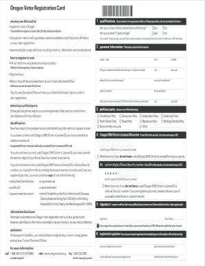 Oregon Voter Registration Card