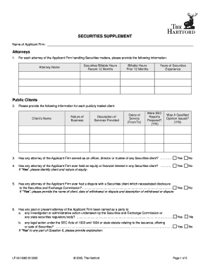Securities Supplement Form