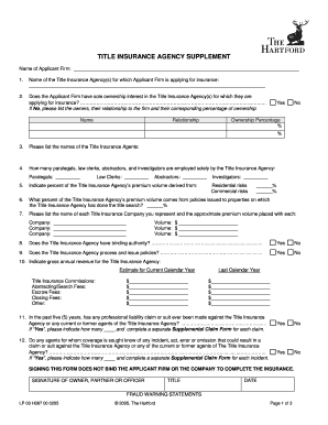 Title Insurance Agency Application Form