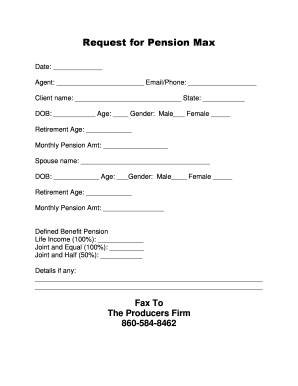 Request for Pension Max